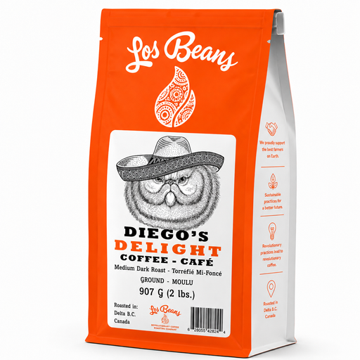 Los Beans Diego's Delight Medium Dark Roast 907g Ground.