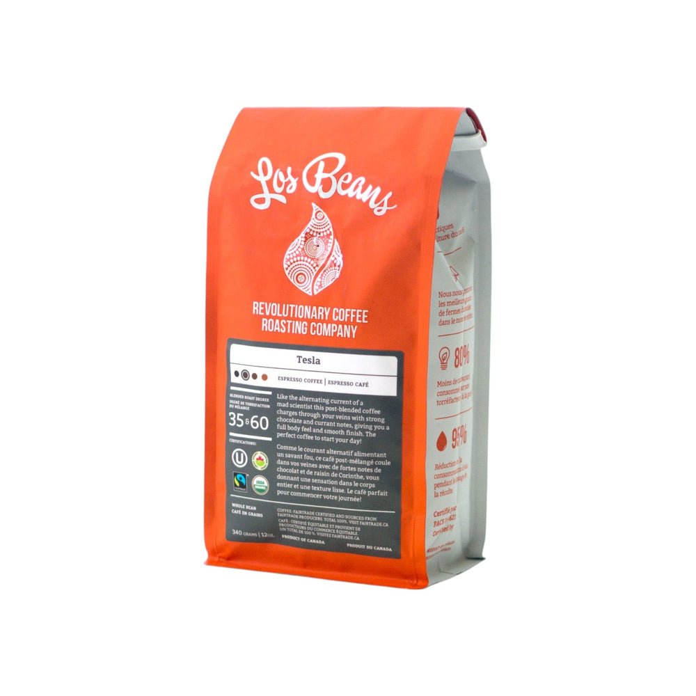 Los Beans Organic - Tesla Espresso - 340g - Whole Bean - Post Roast Blend
