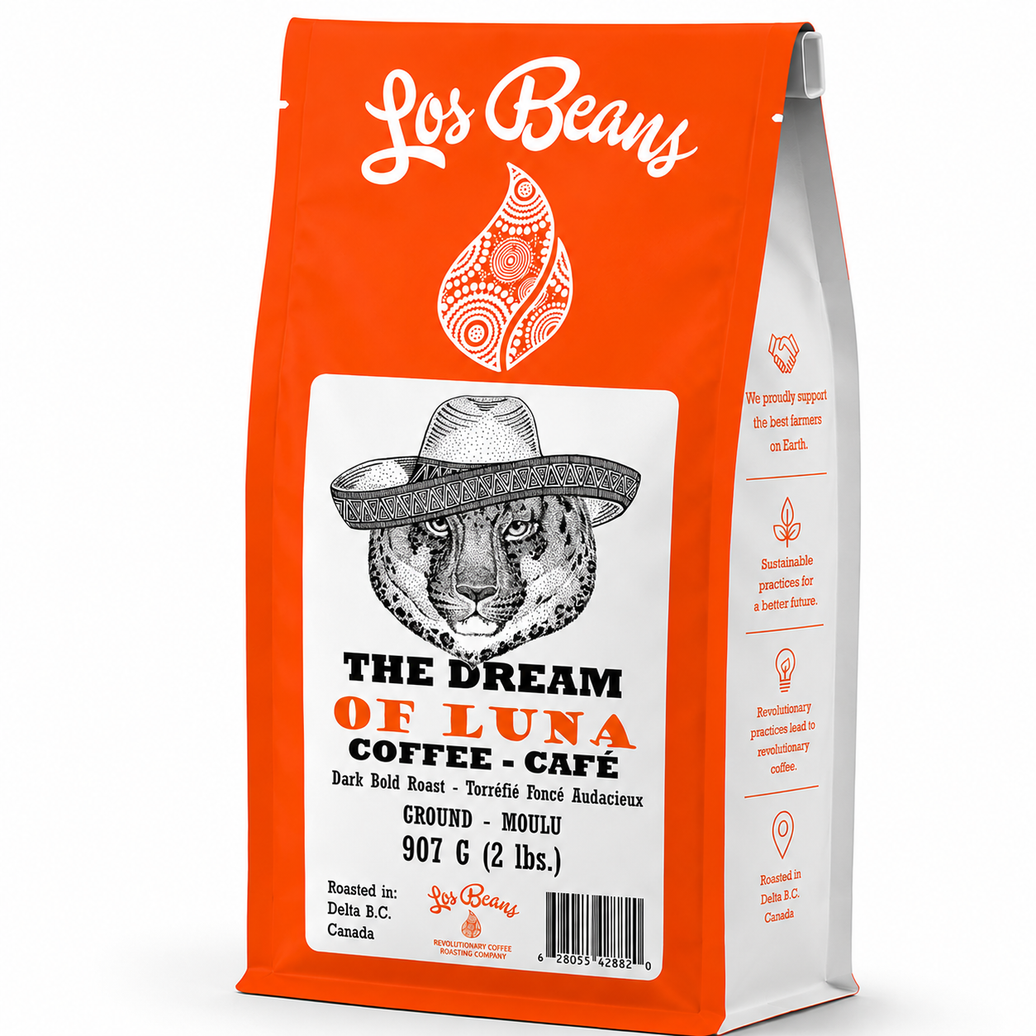 Los Beans The Dream of Luna Bold Dark Roast 907g Ground.