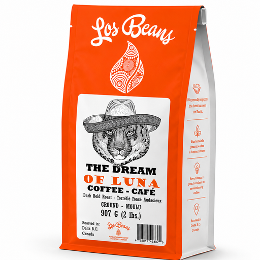 Los Beans The Dream of Luna Bold Dark Roast 907g Ground.
