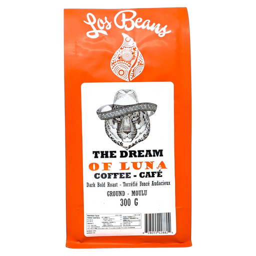 Los Beans The Dream of Luna Bold Dark Roast 300g Ground.