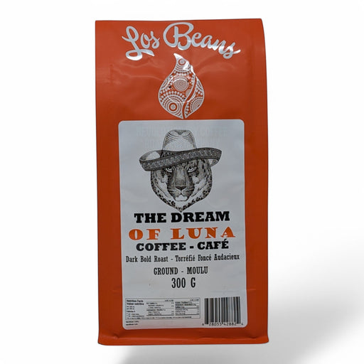 Los Beans The Dream of Luna Bold Dark Roast 300g Ground.