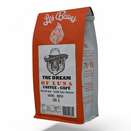 Los Beans The Dream of Luna Bold Dark Roast 300g Ground.