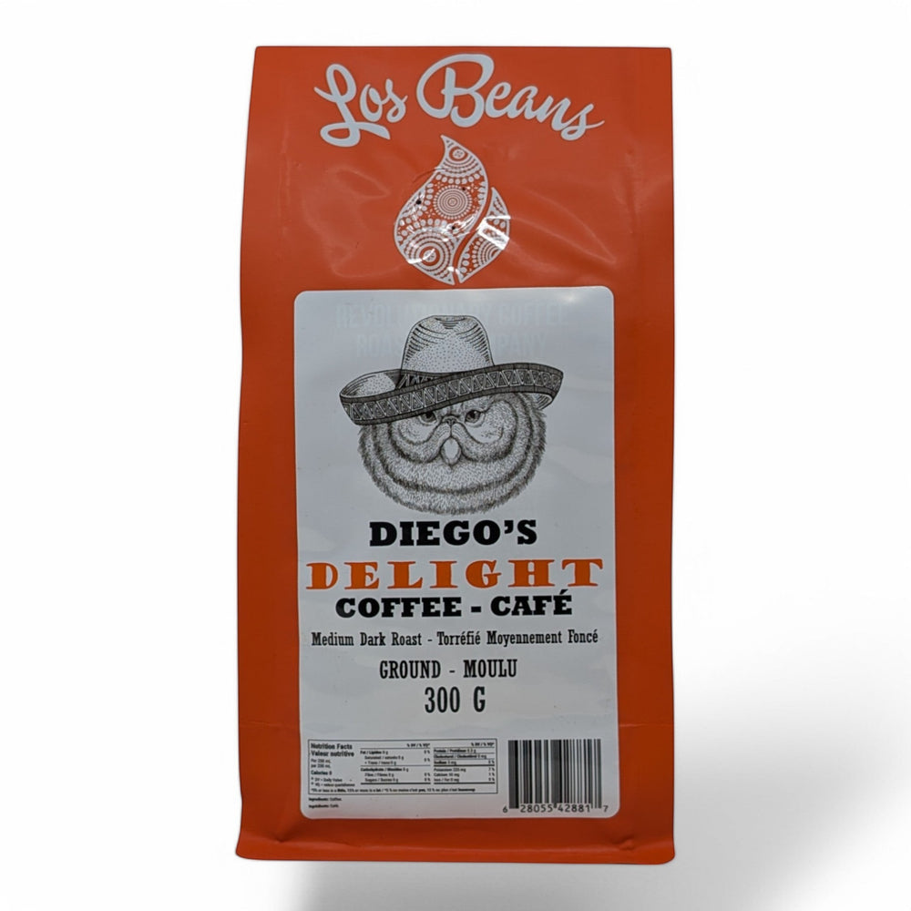 Los Beans Diego's Delight Medium Dark Roast 300g Ground.