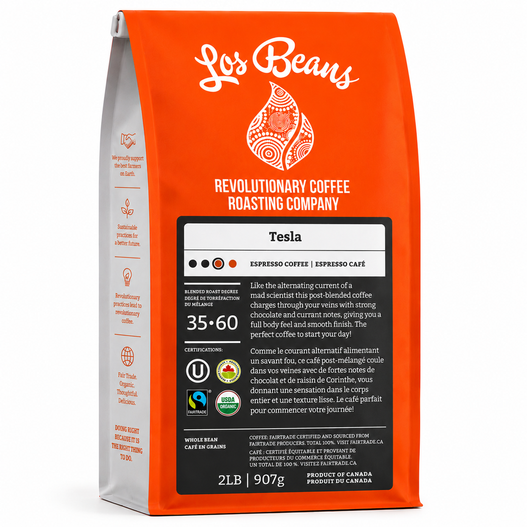Tesla Espresso-907 grams-Organic Coffee-Whole Bean- Dark and Light Roast Blend