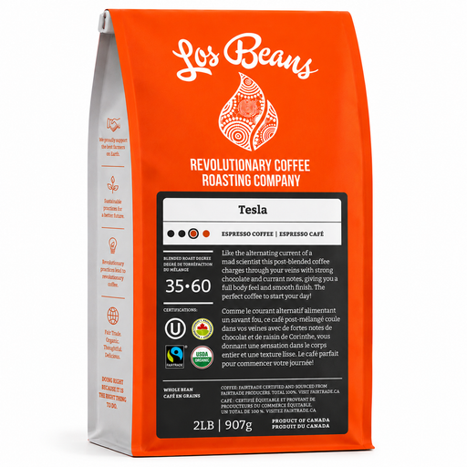 Tesla Espresso-907 grams-Organic Coffee-Whole Bean- Dark and Light Roast Blend