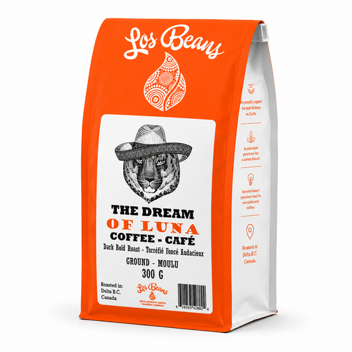 Los Beans The Dream of Luna Bold Dark Roast 300g Ground.